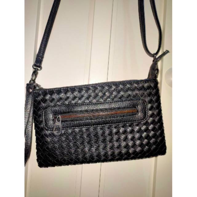 PRELOVED Bottega Veneta Ladies Clutch Sling Bag Tas Kulit Anyaman Evening Bag Tas Pesta