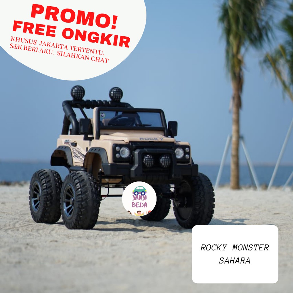Mainan Mobil Aki Anak Rocky Volta 5008 Monster Sahara - Maenan Mobilan Coklat Muda