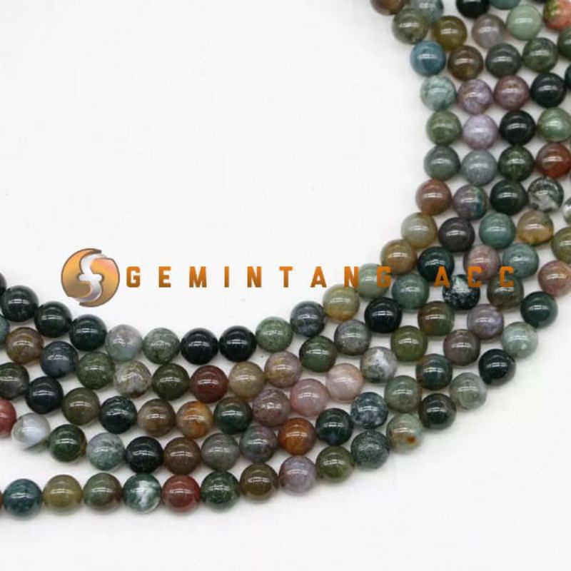 Manik Bahan Craft Batu Alam Indian Agate Bahan Membuat Gelang Kalung Tasbih