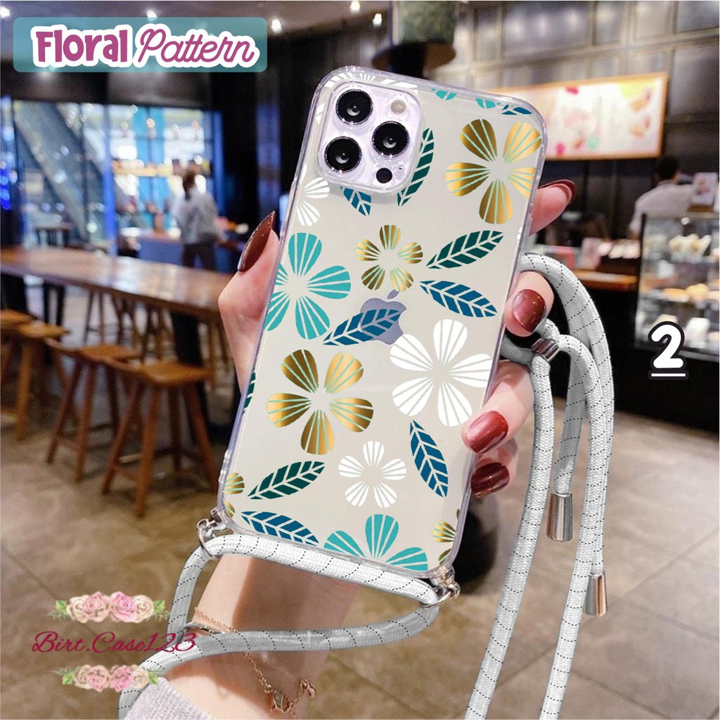 Softcase Slingcase Lanyard Bening FLORAL Oppo A92s Reno 2 2z 2f 3 A91 4 4f 5 Pro BC4262