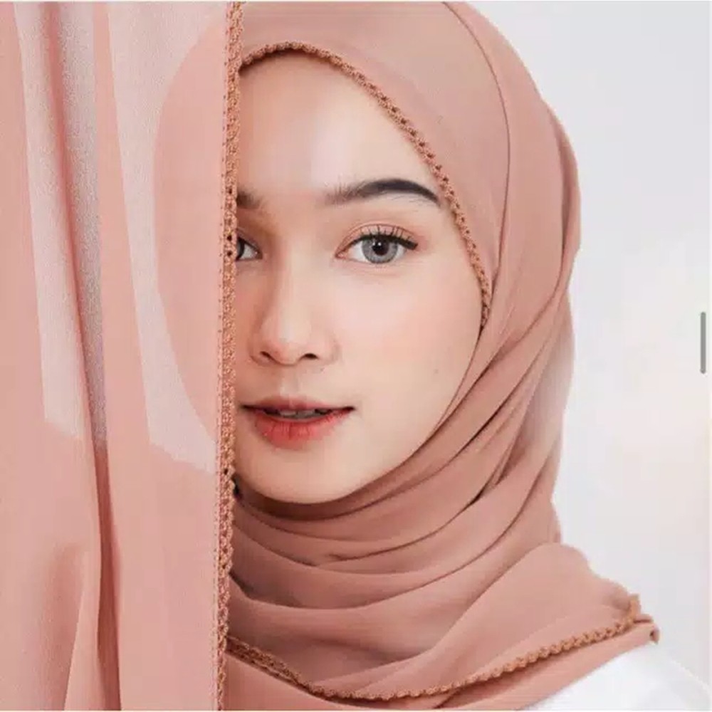 Alny Hijab - Pashmina Crochet Diamond Italiano /Jilbab Pasmina Picot Diamond