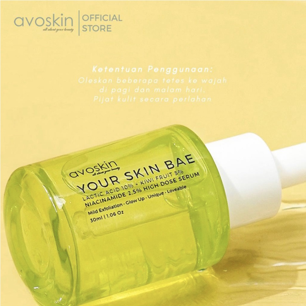 Avoskin Your Skin Bae Lactic Acid 10% + Kiwi Fruit 5% + Niacinamide 2,5% High Dose Serum 30ml