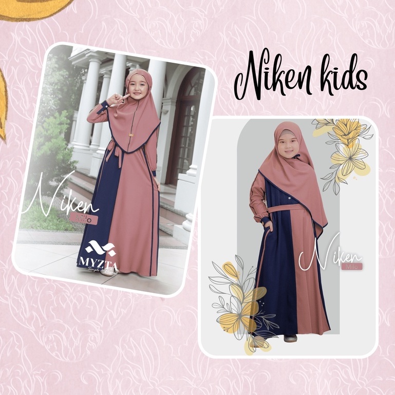 SET GAMIS COUPLE IBU ANAK NIKEN SYARI ORIGINAL BY MYZTA INAYA EXCLUSIVE SETALAN KHIMAR PASHMINA DRES