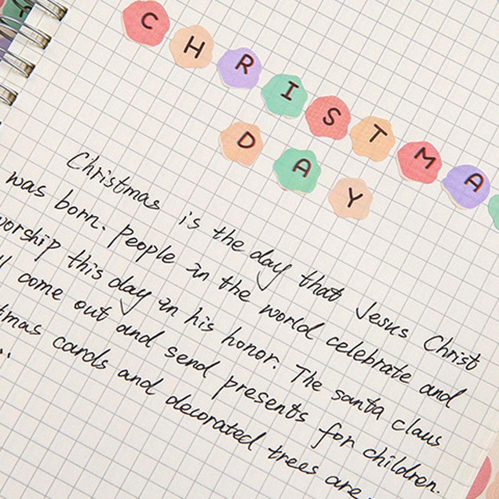 QUINTON Ins Style Alphabet Stationery Sticker School Cartoon Dog Sticker English Letter Label Sticker Scrapbooking Hand Account Diary Planner Journal Gifts Self Adhesive English Uppercase Lowercase