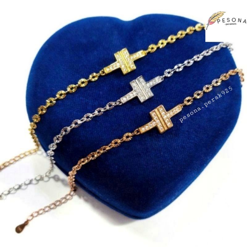 Gelang Perak Asli Silver 925 Lapis Emas Model Emas / Gelang korea - Perhiasan Perak Wanita