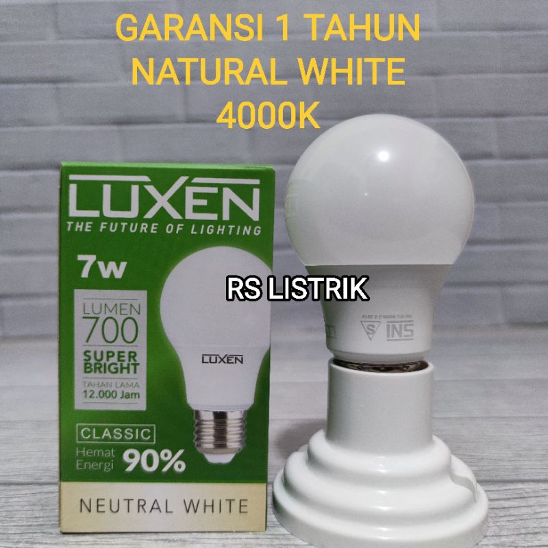 LUXEN CLASSIC LAMPU LED BULB 7W NATURAL WHITE 4000K SNI BAGUS GARANSI