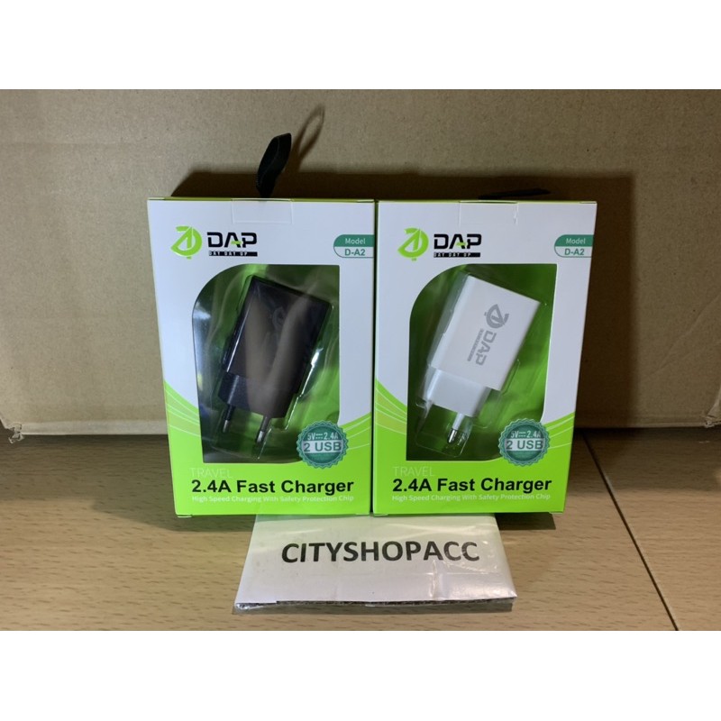 CHARGER DAP D-A2 travel charger 2 port 2.4A fast charging