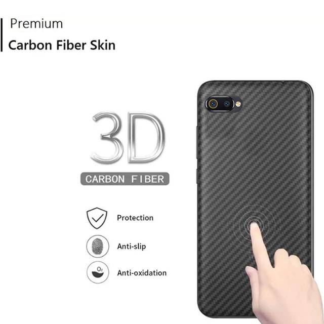 Carbon 3D skin protector REALME 5 / 5 PRO - anti gores pelindung belakang