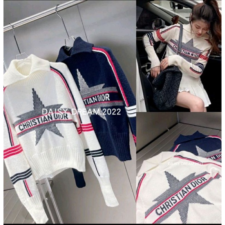 SWEATER DIOR HIGH NECK PREMIUM / SWEATER RAJUT TEBAL WANITA DIOR PREMIUM