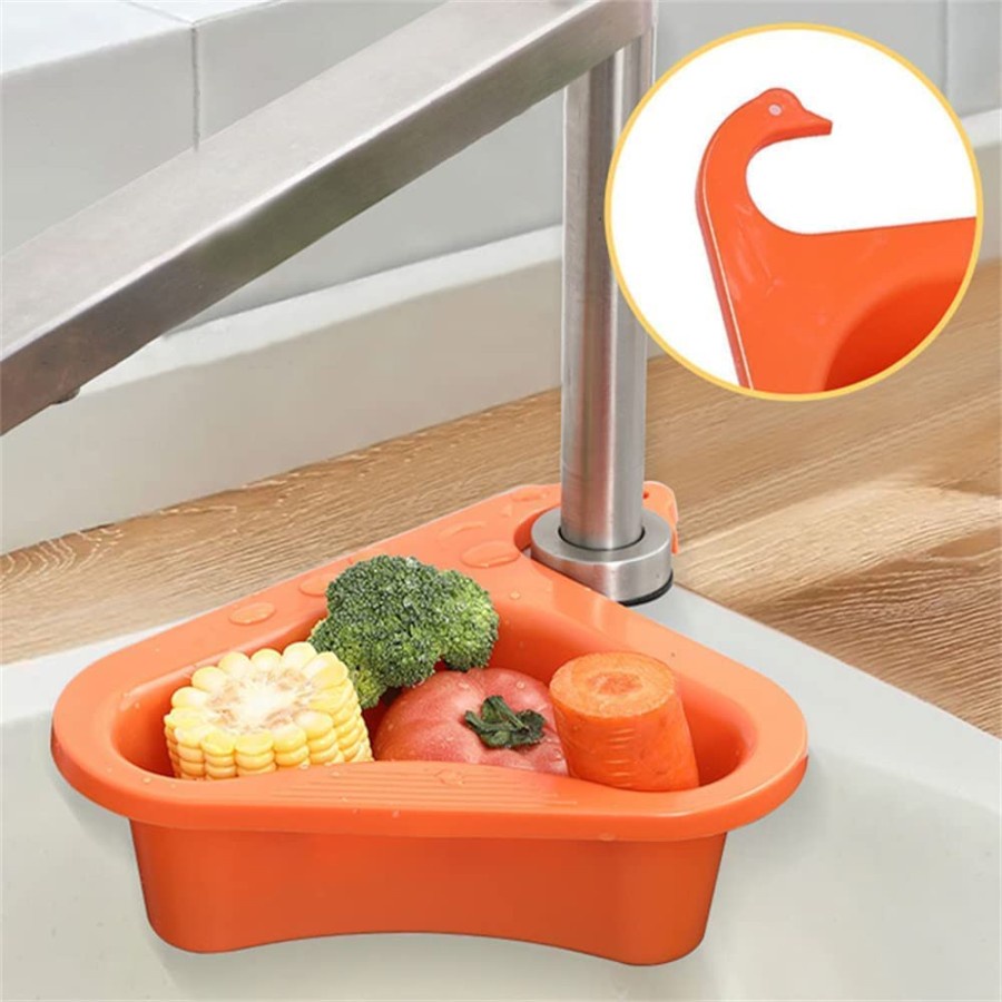 Rak Sudut Tirisan Wastafel Segitiga Angsa Plastik - Rak Sudut Westafel