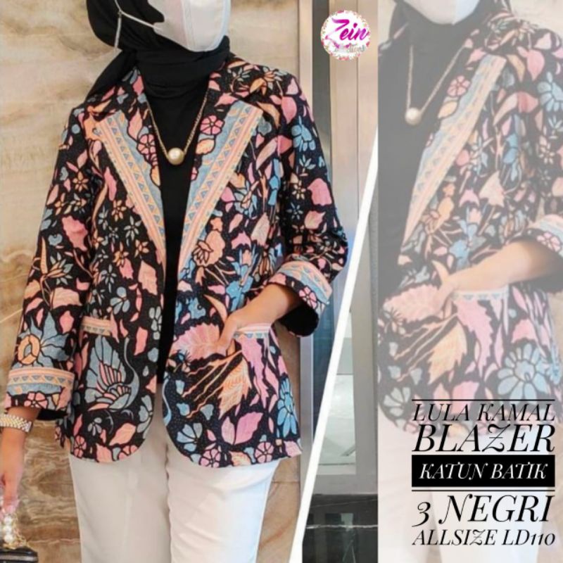 blazer lula kamal blazer kantor jas wanita blazer batik