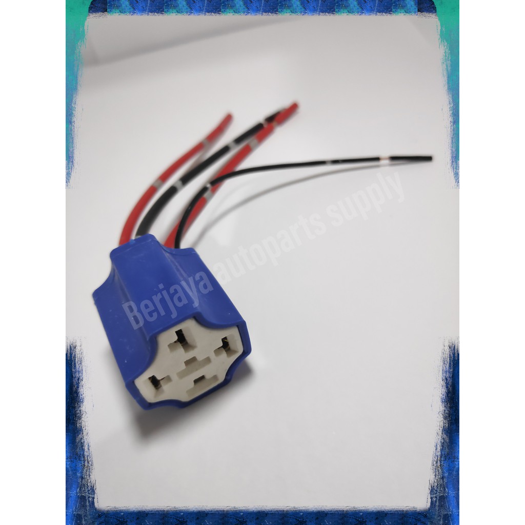 SOKET RELAY SOCKET RELAY KERAMIK PLASTIK KAKI 4 + KABEL BINTIK HIGH QUALITY