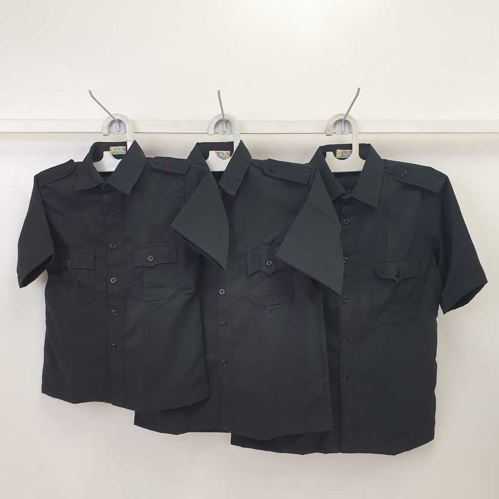 Baju Seragam DENA PDL Hitam Lengan Pendek Bahan Aston/Tomodachi