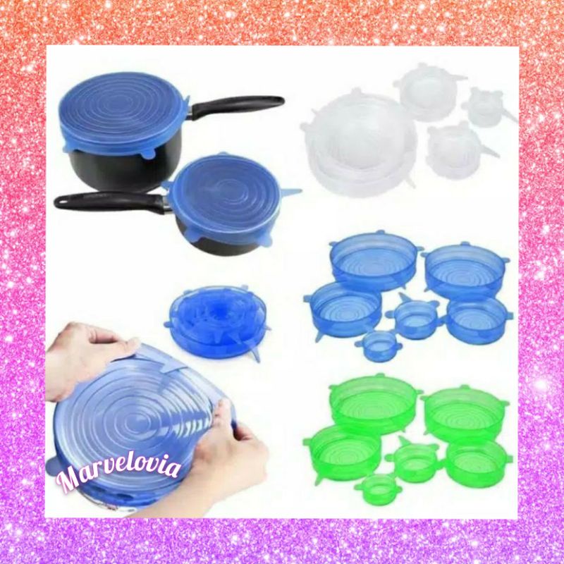 FOOD COVER 6 IN 1 / COVER PENUTUP SERBAGUNA / STRETCH SILICON LIDS
