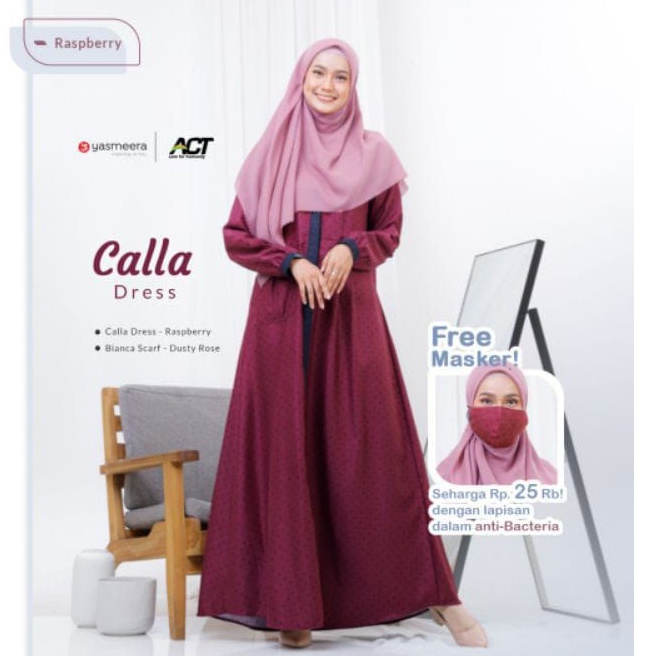 Yasmeera Calla Dress Free Masker Yasmeera 2021