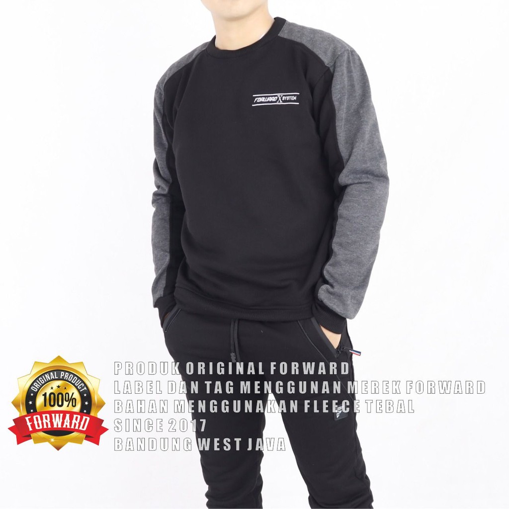 [COD] Forward system Crewneck Sweater Black Motif Simpel Pria/Wanita Premium Quality