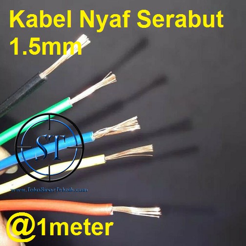 1 Meter Kabel NYAF 1.5mm Tebal 4mm @1M Tunggal Serabut Tembaga Murni bisa Disolder
