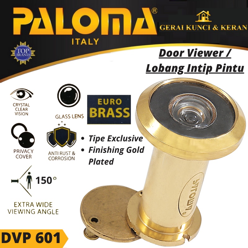 LUBANG PINTU INTIP DOOR VIEWER PALOMA DVP 601 EXCLUSIVE GOLD PLATED EMAS 150 DEARAJAT