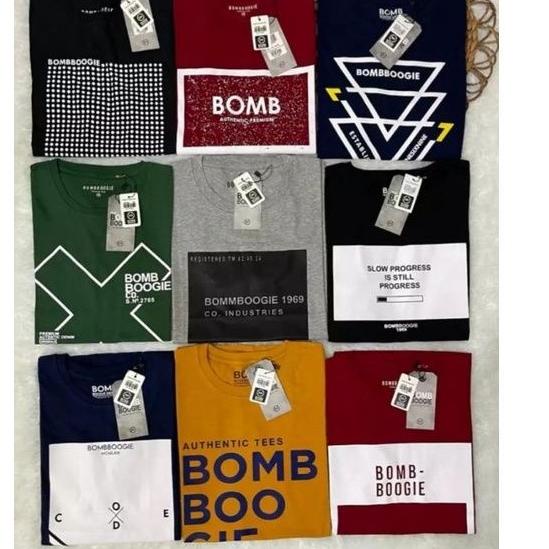 Diskon bulanan ( COD ) Paket 3Pcs 100ribu Kaos Bomboogie branded matahari MOTIF RANDOMACAK M, L, XL,