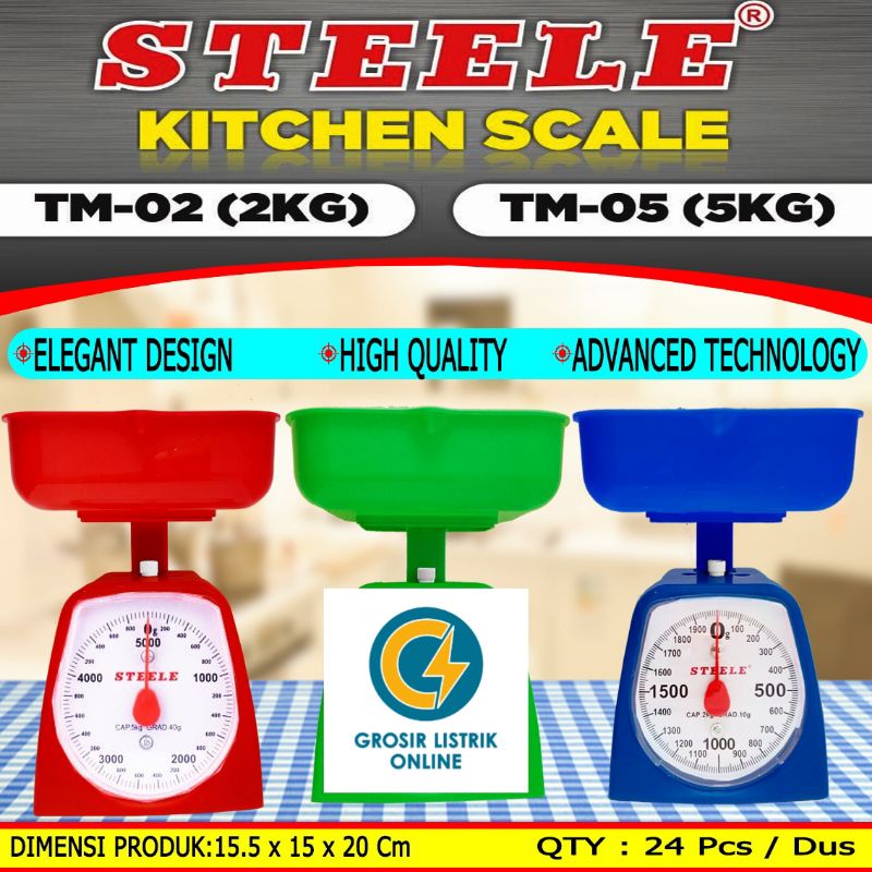 TIMBANGAN KUE SERBAGUNA MANUAL 5KG 2KG STEELE HYPERLITE ANALOG 2 5 KG