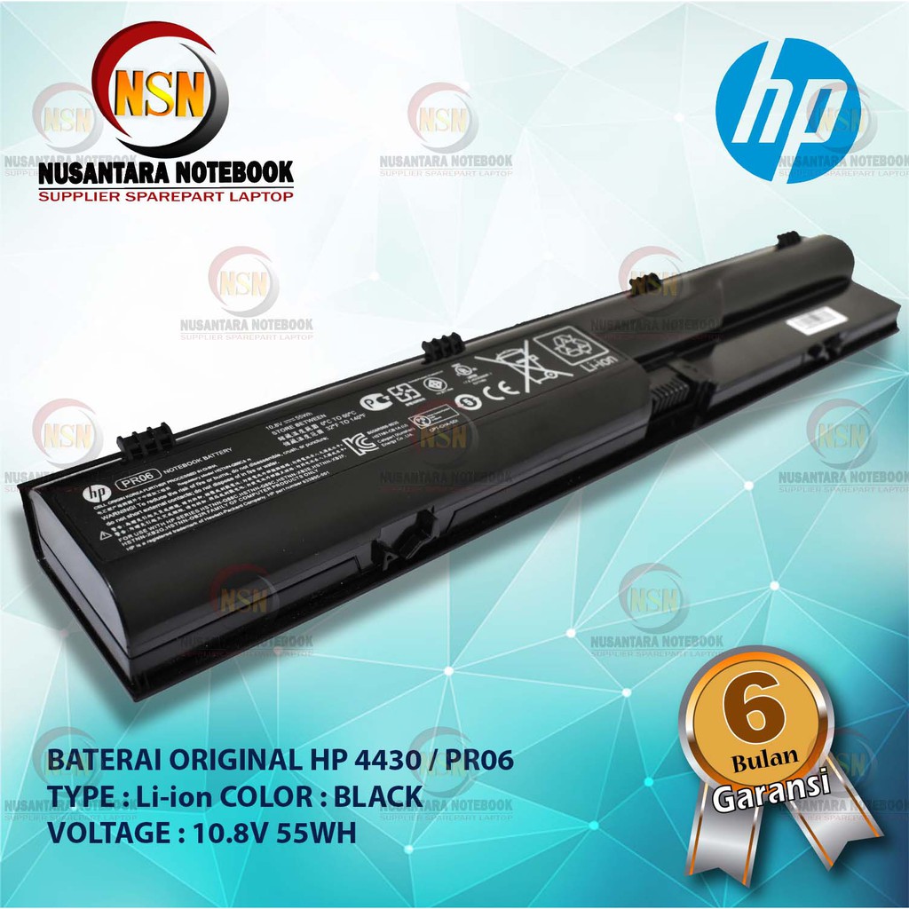 Baterai Original Laptop HP ProBook 4330 4330S 4331S 4435S / PR06 10.8V 55WH