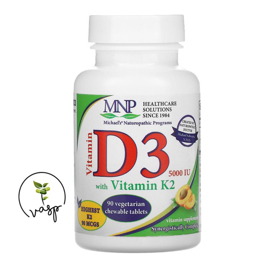 Michael's Naturopathic MNP Vitamin D3 K2 MK7 5000 IU 90 Chewable Tab