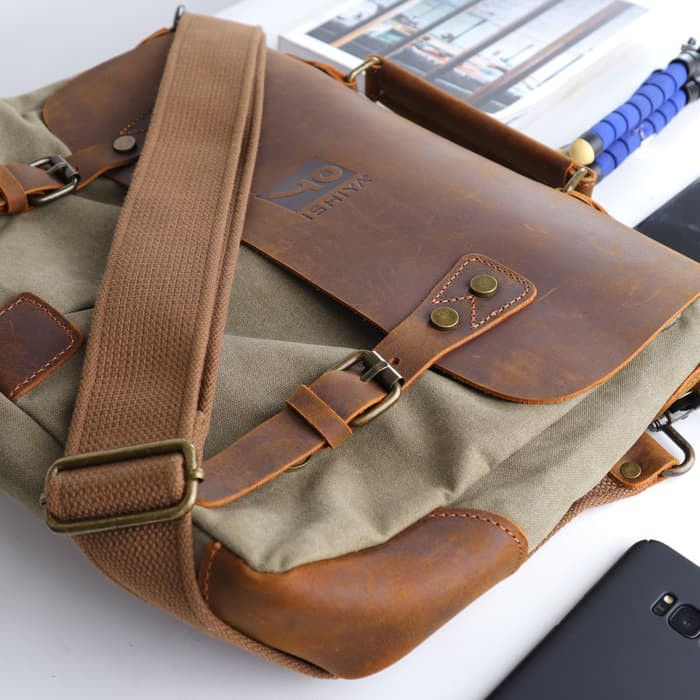 Tas Kerja/Tas kantor pria+ t4 laptop (KULIT ASLI PREMIUM) -BIRMINGHAM- - coklat