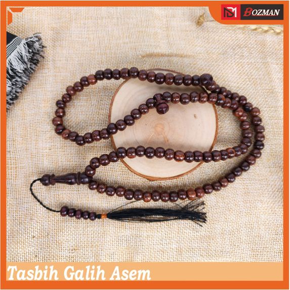 Tasbih Original Kayu Full Galih Asem Dim 8mm 99 Butir Aksesories Keagamaan Ibadah Dzikir Fashion Muslim