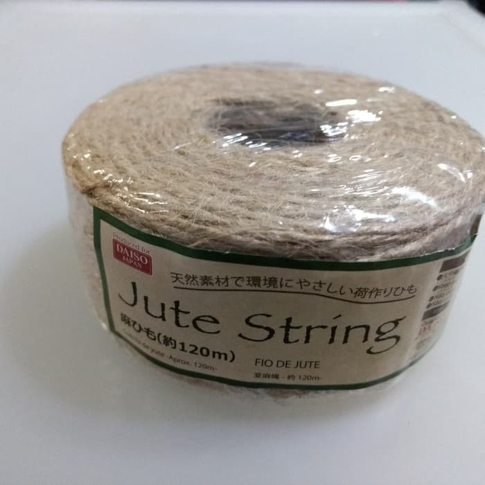 

DAISO tali goni tali rami hemp rope 120 m pengikat kado craft