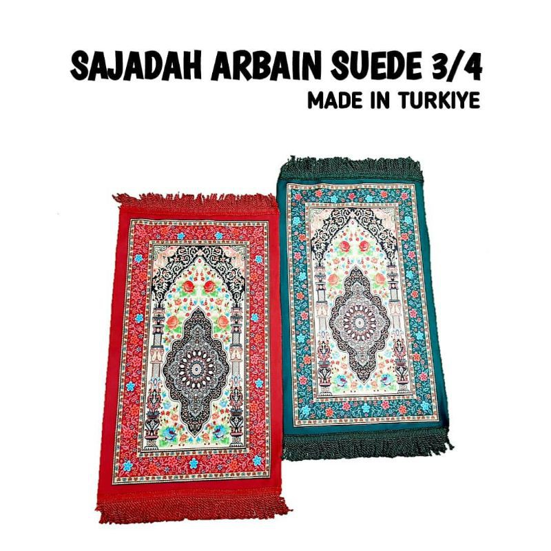 COD SAJADAH MUKA / SAJADAH TRAVEL / SUEDE TAMBANG / SUEDE ARBAIN 3 PER 4 / TIPIS TRAVEL Kecil Sajadah Turki Sajadah Anak Mini ukuran 35x65cm Bahan Suede Sajadah tipis Sajadah Turki