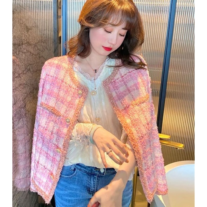 adorable tweed pink blazer
