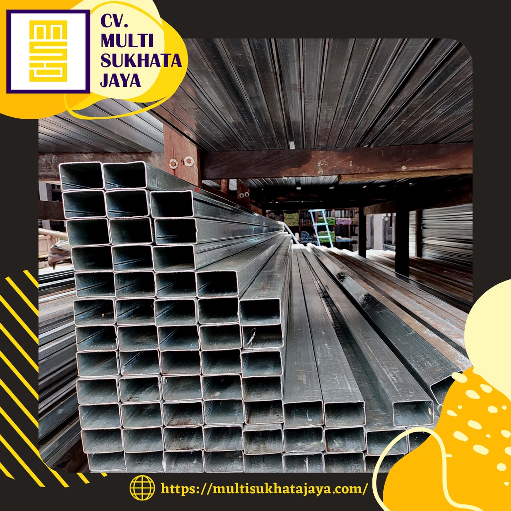 Pipa Kotak Galvanis 20X40 tebal 1,2 mm