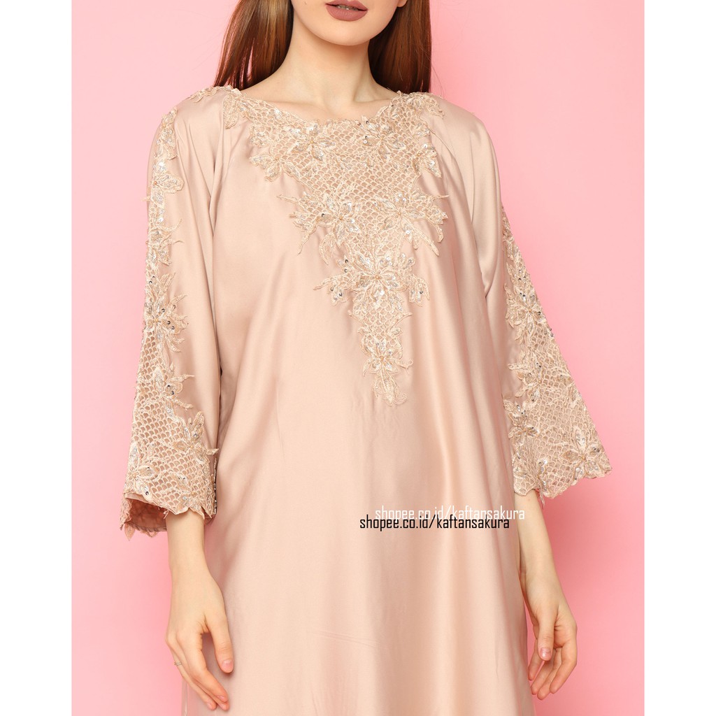 Terlaris !! kaftan inara warna coksu bordir payet mewah GOOD QUALITY BAHAN SATIN lebaran all size