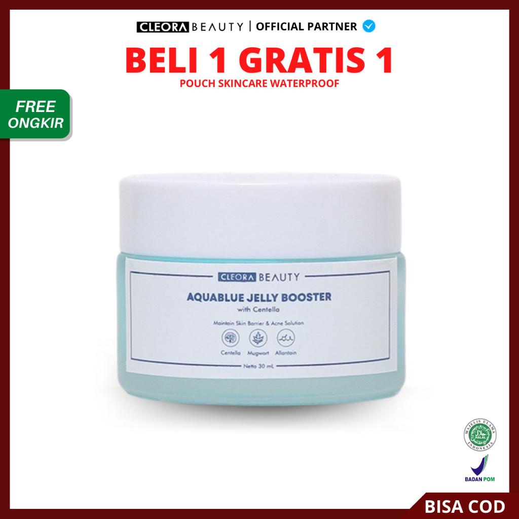 [ Agen Resmi ] Cleora Beauty - Aquablue Jelly Booster with Centella | Moisturizer Gel Original BPOM