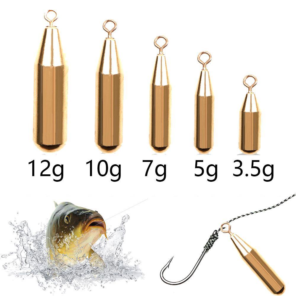 Preva 10Pcs Tembaga Memancing Memimpin Jatuh 3.5 /5 /7 /10/12g Weight Tungsten Tambahan Weight Line Sinker Sinker