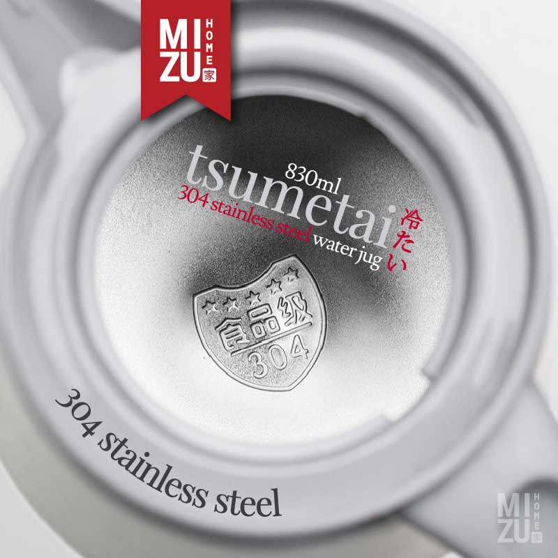 MIZU TSUMETAI 830ml 304 Stainless Steel Thermos Water Jug Teko Termos Stenles Air Panas Dingin-5