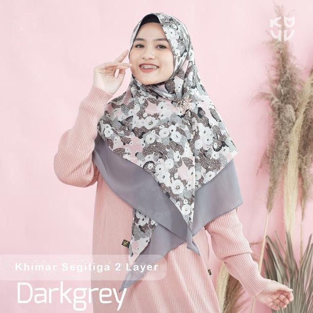 Koyu Hijab Instan Khimar Segitiga 2 Layer Bulak Balik