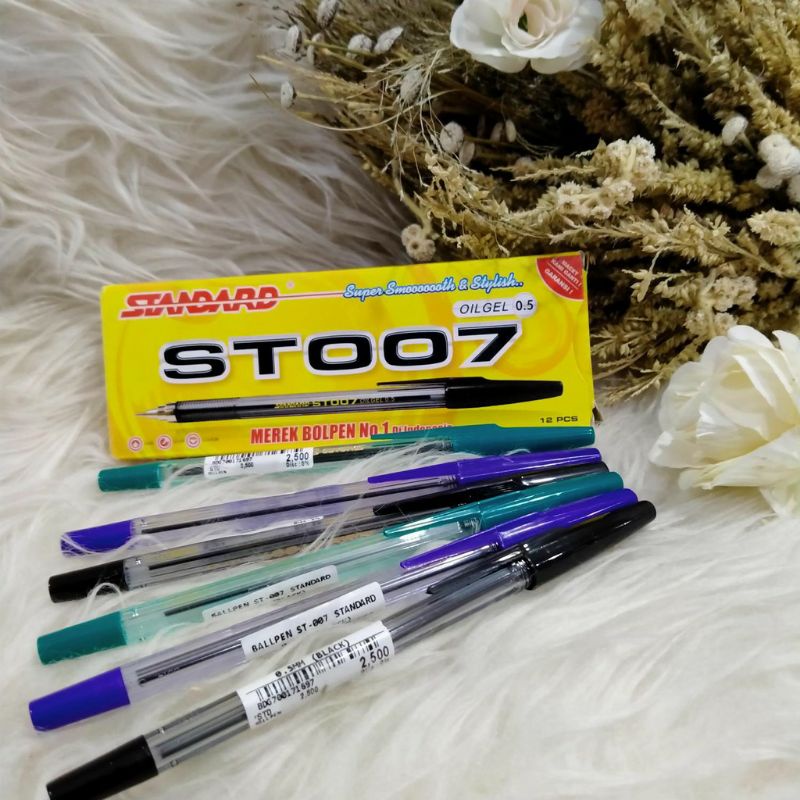 

1[PACK] Bolpen Standard ST007 Hitam - Lusinan- 12 pcs