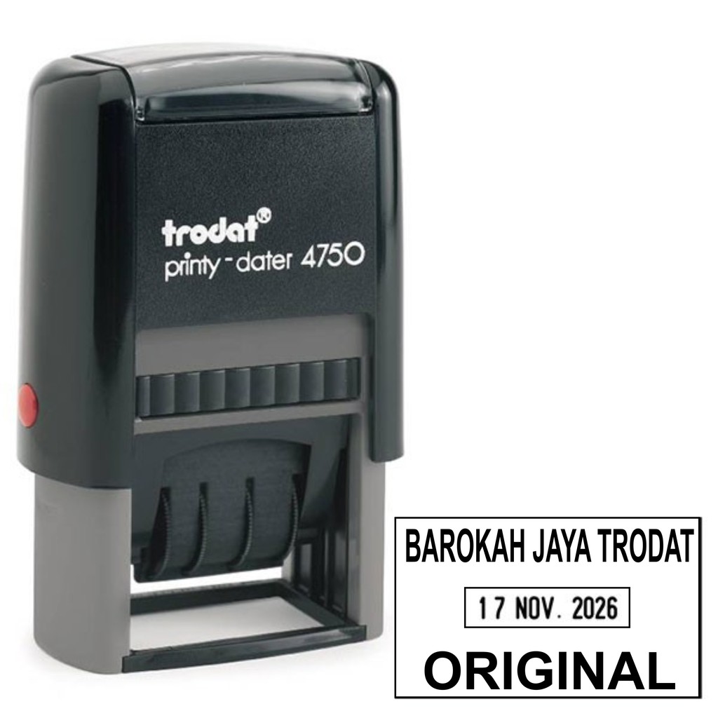 

Stempel tanggal dan nama toko atau perusahaan
