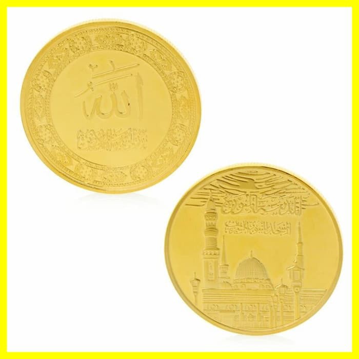 

Souvenir Kado Hadiah Coin Koin Gold Emas Arab Saudi Allah Umroh Haji