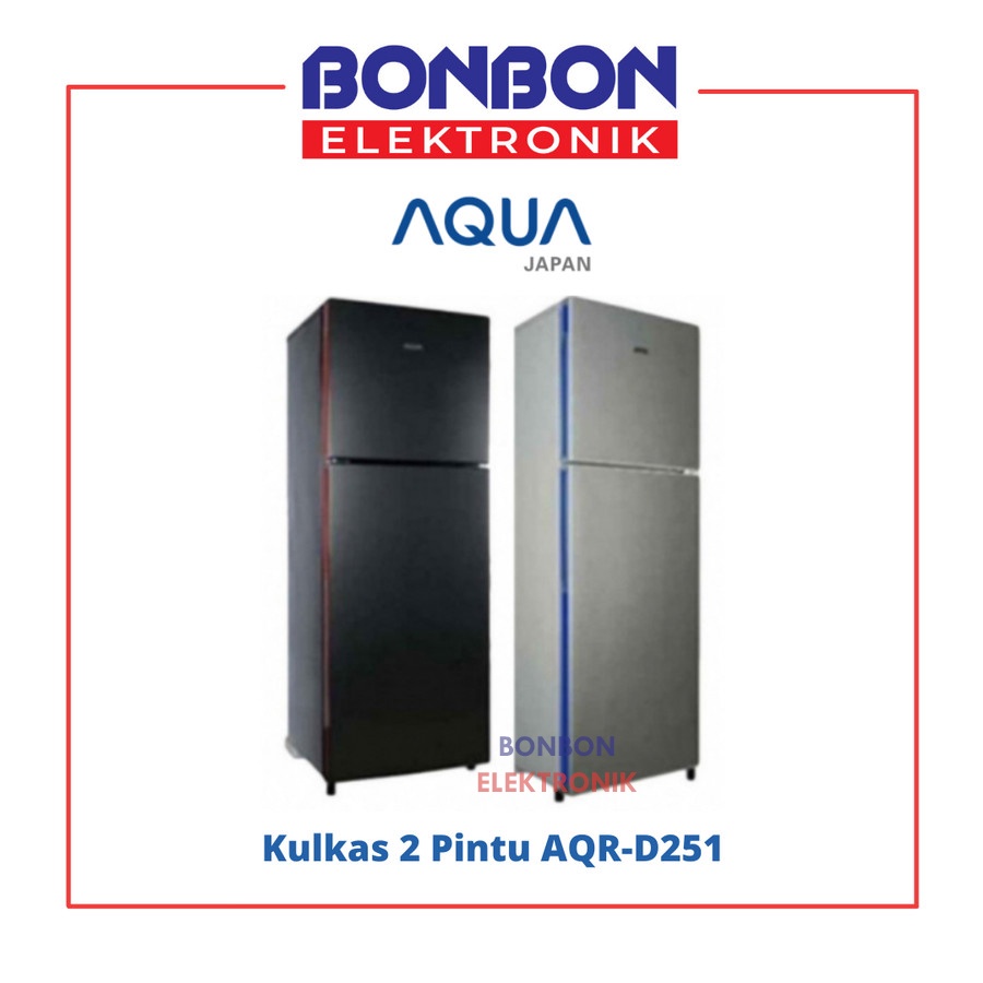 AQUA Kulkas 2 Pintu AQRD 251 DG / 251DG AQR-D251 (DG) / AQRD251 169 Liter DARK GREY