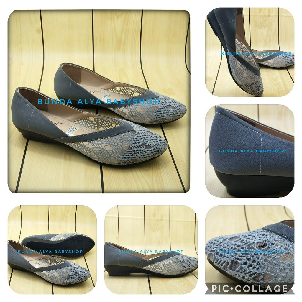 Flatshoes CABARET Burkat ABU Size 37 - 40 - Sepatu Wanita Casual Trendy Premium