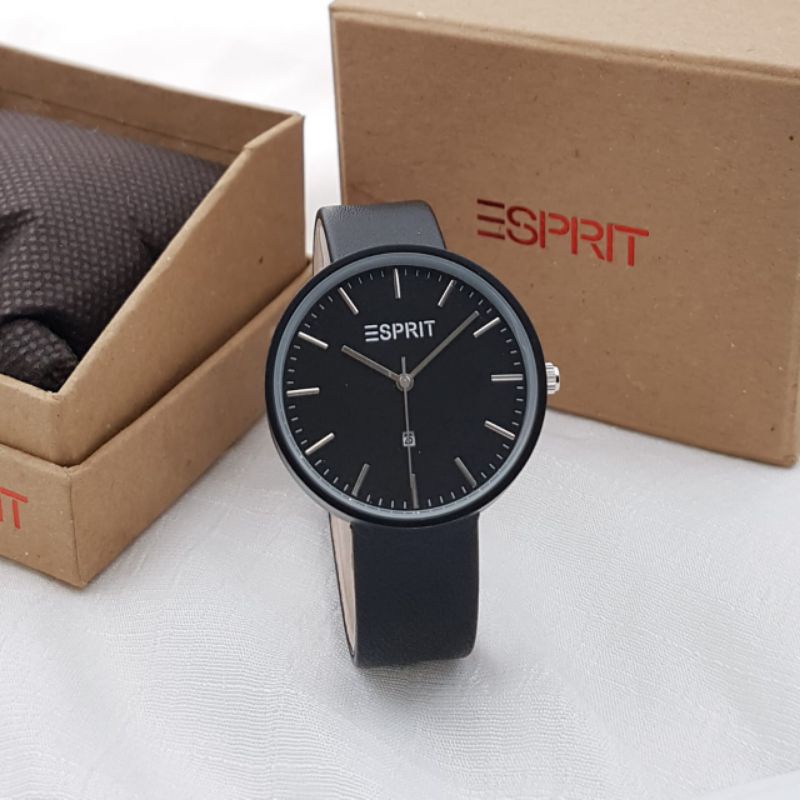 (TR)JAM TANGAN ESPRIT NEW COLLECTION FASHION WANITA TALI KULIT PREMIUM FREE BOX ORIGINAL SESUAI FOTO