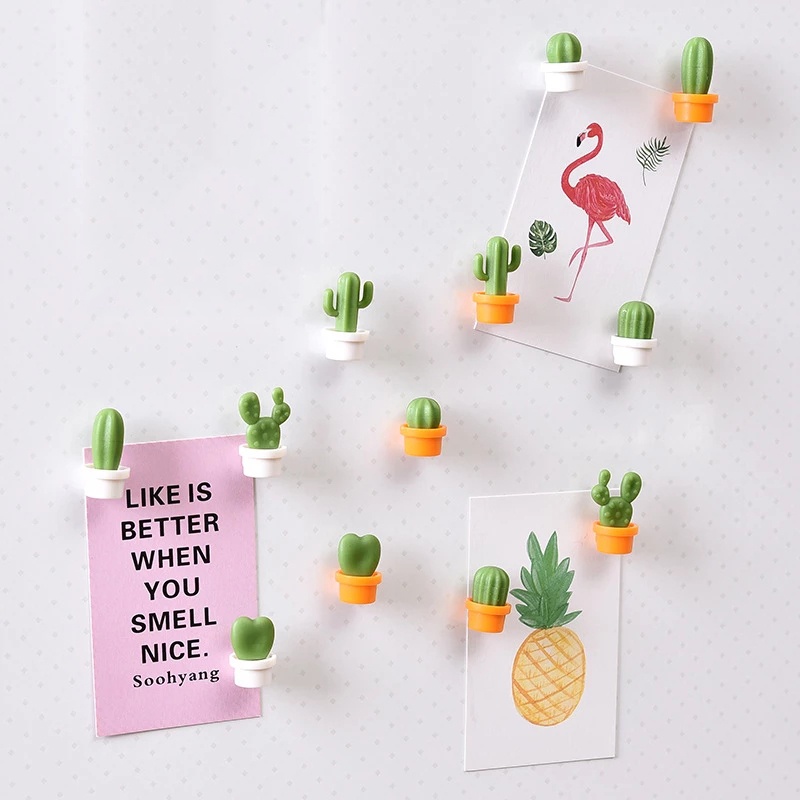 6Pcs/Set Creative 3D Cute Cactus Fridge Magnets