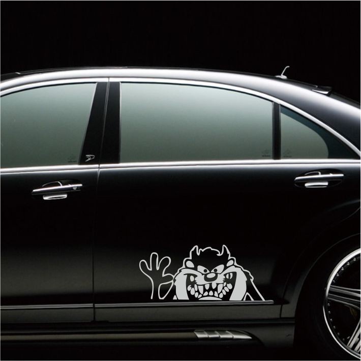 STIKER MOBIL KEREN CUTTING STICKER MOBIL TAZMANIA STIKER PINTU