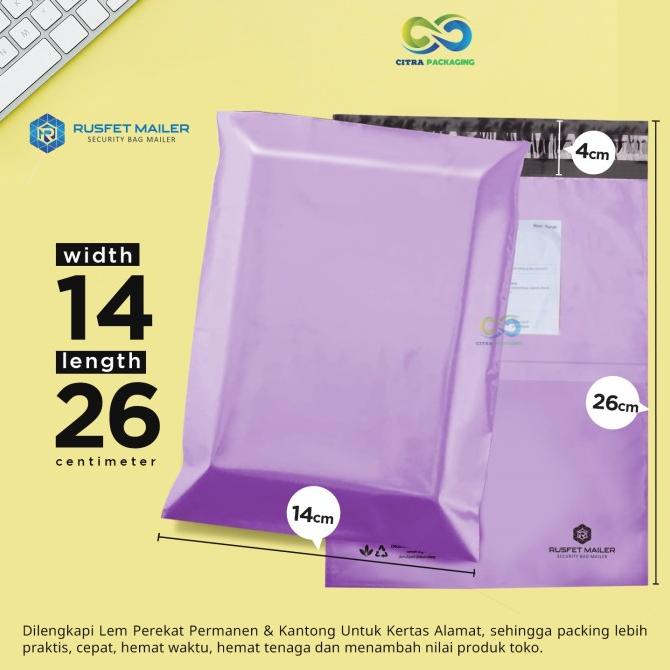 

AMPLOP PLASTIK PACKING POLYMAILER POLOS LILAC ( LIGHT PURPLE ) - 14 X 26 bisa cod