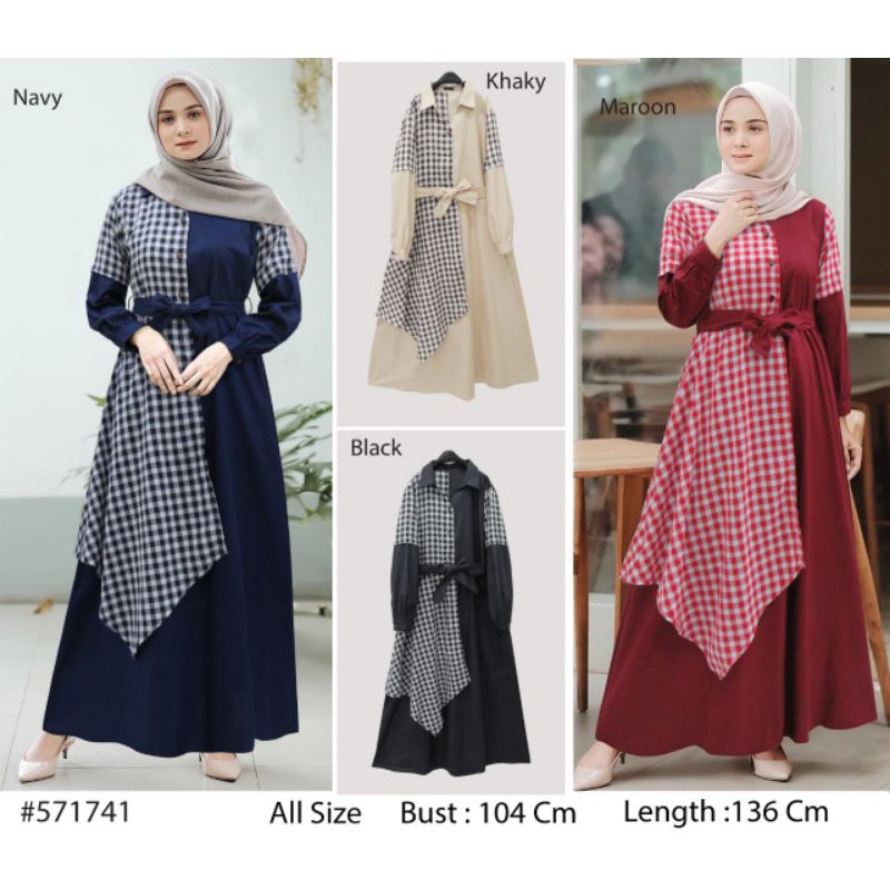 Gamis ikat kotak by extu