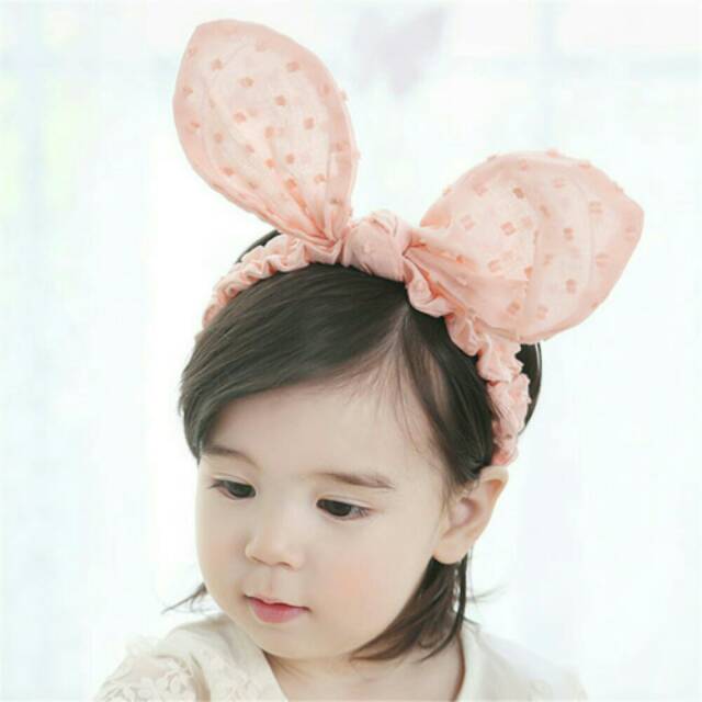 D47  Bandana bayi / headband anak import motif telinga kelinci