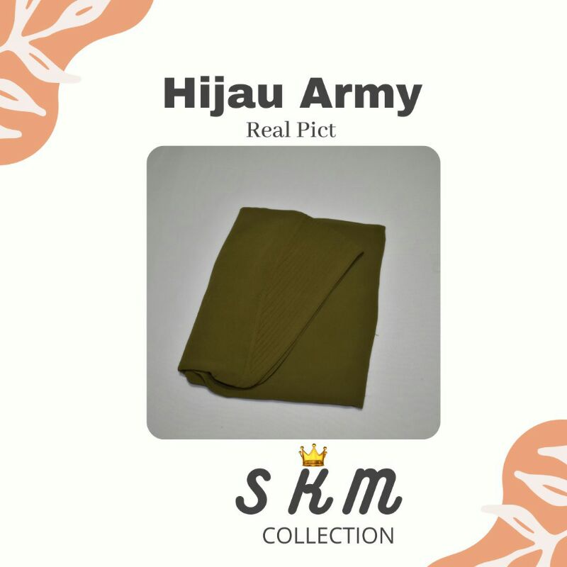 khimar instan LV ceruty beby doll premium hijab/ jilbab / kerudung LV ceruty dua layer premium-Army
