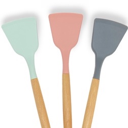 Preston Spatula Silikon Gagang Kayu Anti Leleh dan Kokoh FOOD GRADE Premium Turner Irus Capit